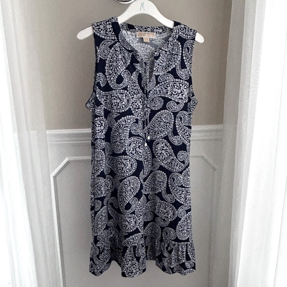 MICHAEL Michael Kors Navy and White Paisley Dress - Picture 3 of 13